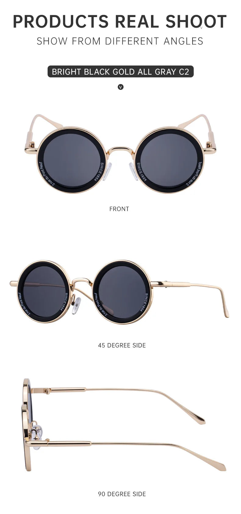 Round Steampunk Sunglass Men Vintage Punk Sunglasses Women Trendy Retro Fashion Glasses Gafas De Sol Hombre Lunette Soleil Femme