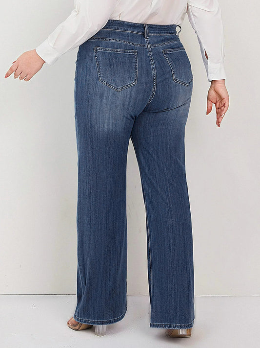 Plus Size Women Jeans Wide Leg Women Jeans Autumn Straight Lady Loose Large Size Jeans 175cms Lady Women Jeans 2023 Full Length