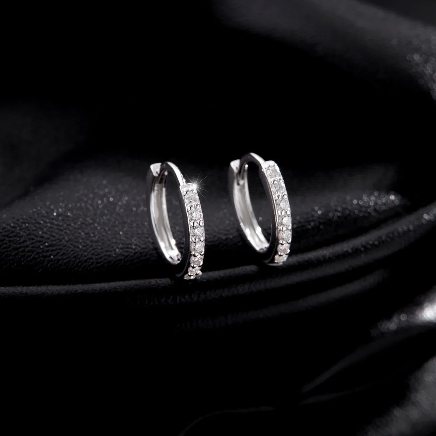D Color Sparkling Moissanite Earrings 925 Sterling Silver Classic Shining Circle Hoop Earrings For Women Fine Jewelry