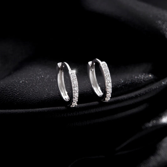 D Color Sparkling Moissanite Earrings 925 Sterling Silver Classic Shining Circle Hoop Earrings For Women Fine Jewelry