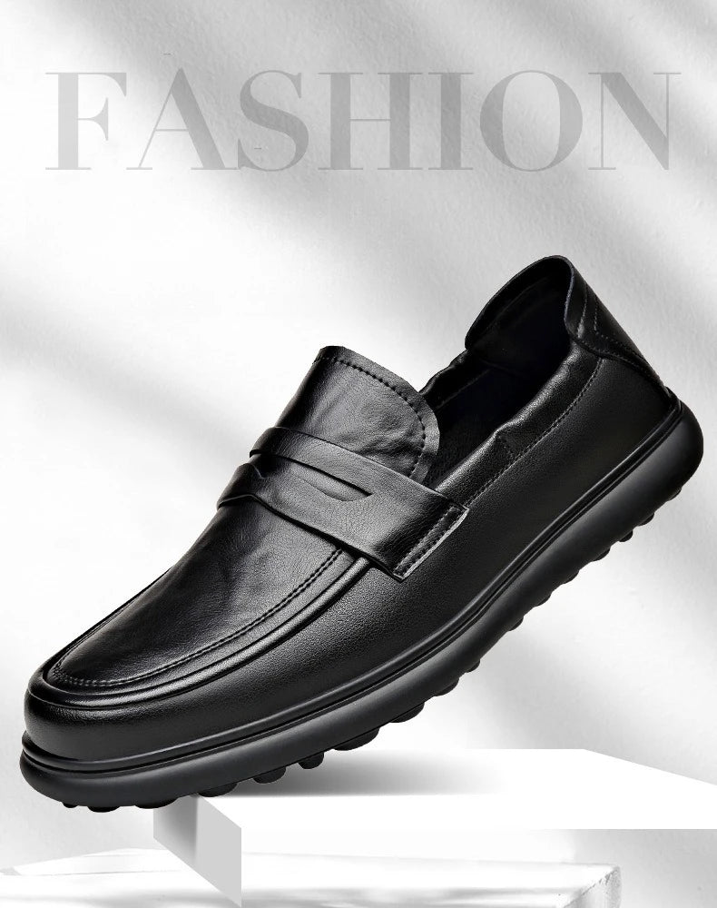 Spring Autumn New Genuine Leather Shoes for Men Black Fashion Business Casual Shoes Male High Quality Designer Loafers Man