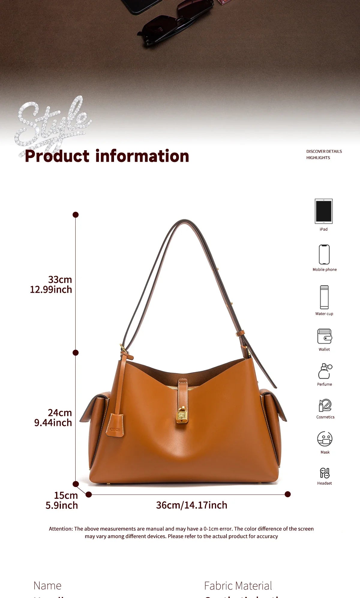 Women's Handbag 2026 Spring/Summer New Coffee Motorcycle Bag Large Capacity Women's Fashion Tote Bag
