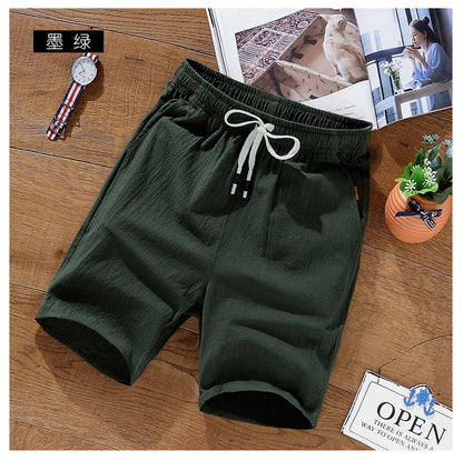 Men's Solid Gym Shorts Summer Outdoor Breathable Sports Shorts Plus Size Drawstring Casual Shorts Male