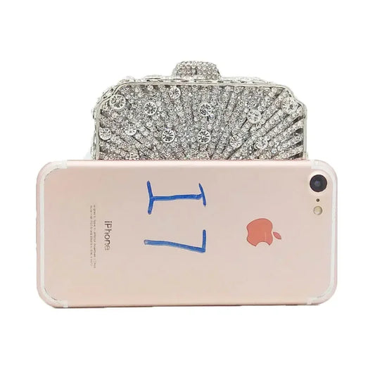 Crystal Women Evening Clutch Bag Wedding Bridal Minaudiere Box Rhinestone Handbags and Purses