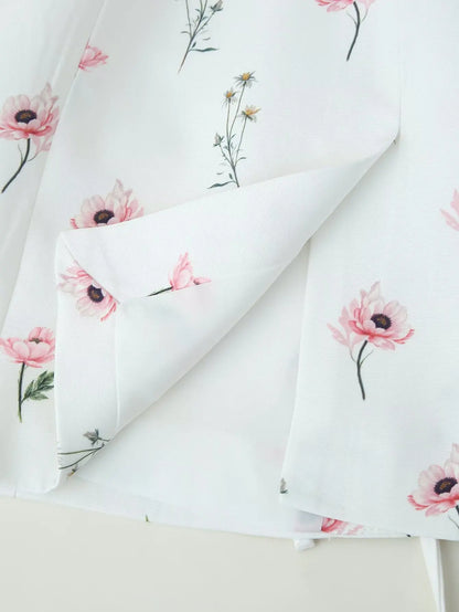 Spring New Faion Women's Suit Jaet Printed Stand Collar Belted Two-color Polyester Fiber Casual Long Sve Coat