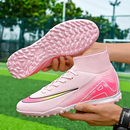 New Men Football Boots Match Long Spikes Soccer Shoes Cleats Boys Comfortable Training Sport Adult Breathable Outdoor Non Slip