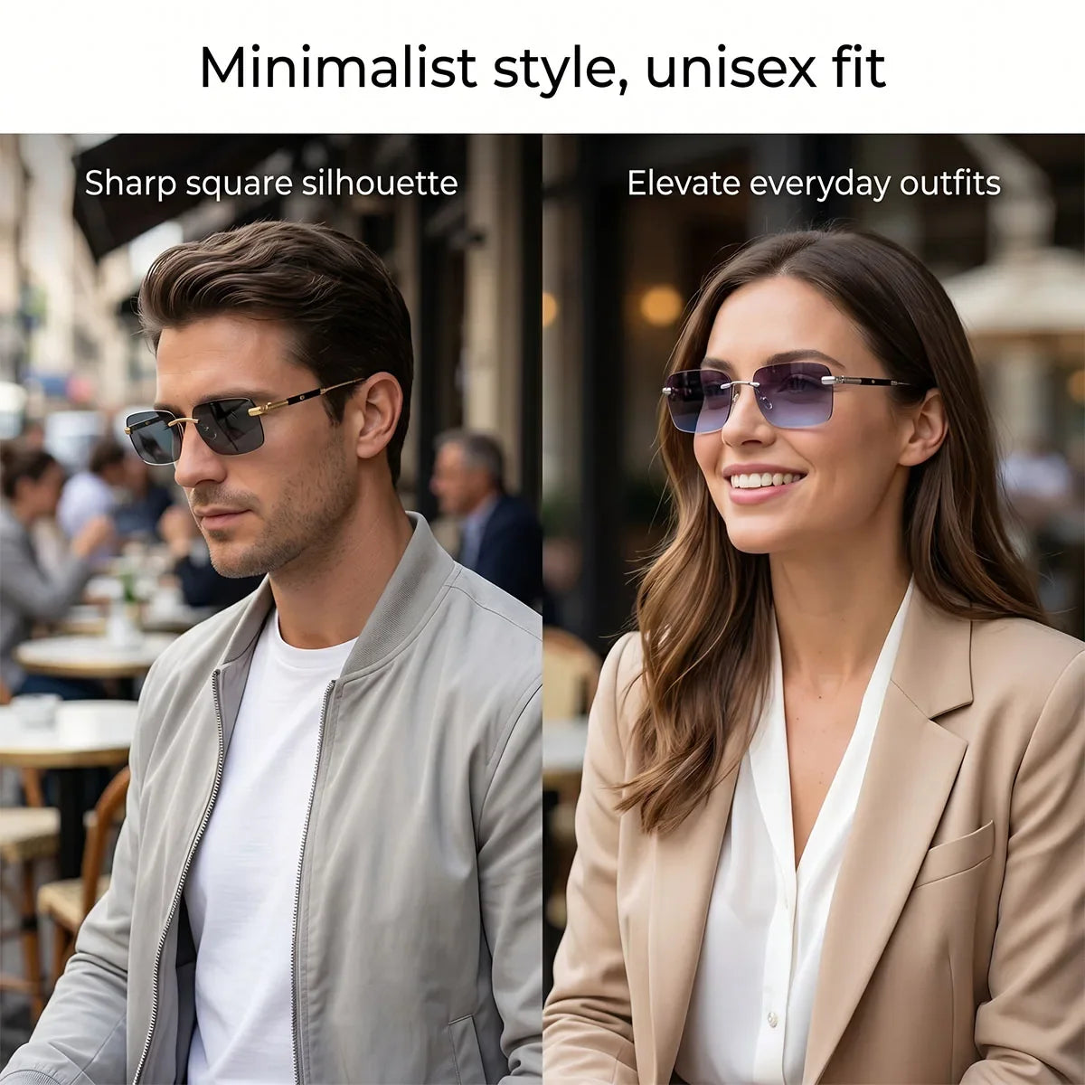 2026 Rimless Sunglasses Women Vacation Sunscreen New Square Sunglass Men Brand Design Fashion Glasses Shades Lentes De Sol Mujer