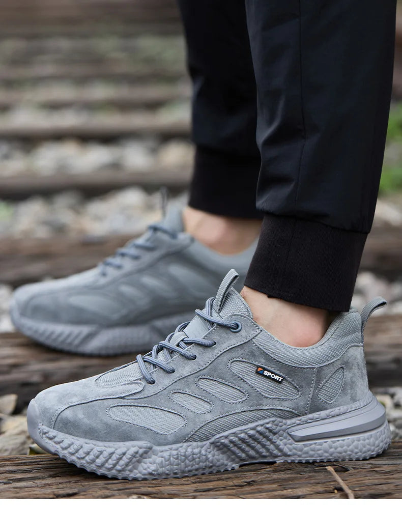 spring autumn light breathable work shoes mens work boots composite toe insulated shoes anti smash hard plastic toe safety shoes