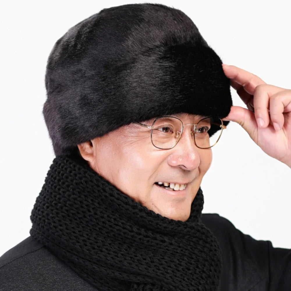 Thick Warm Winter Hats for Men Classic Faux Fur Russian Hat Male Snow Ski Earflap Cap Bomber Hat Dad Father Russian Cap