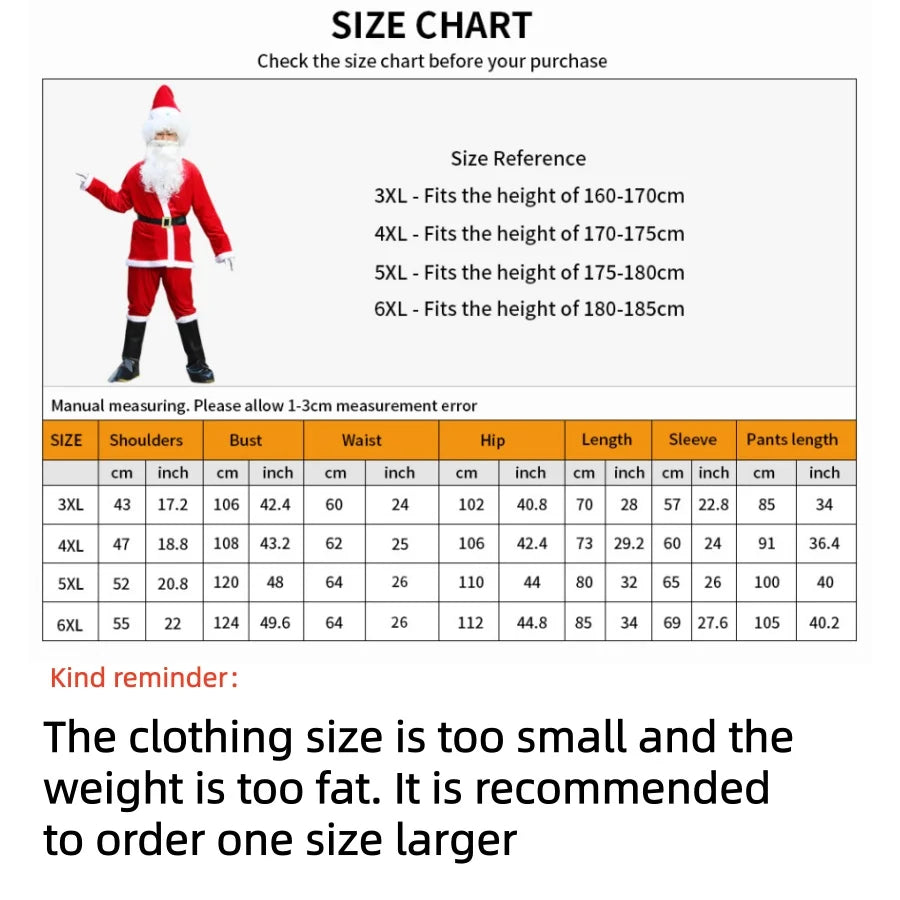 New Year Christmas Eve Cosplay Family Party Clothes Santa Claus Costume Christmas Complete Dress Up Outfits For Men