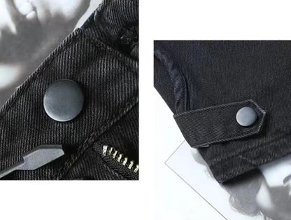 Punk Womens Denim Shorts Cargo Black Biker Short Pants For Women To Wear With Waist Pocket Outdoor Offer High Quality Hot Jeans