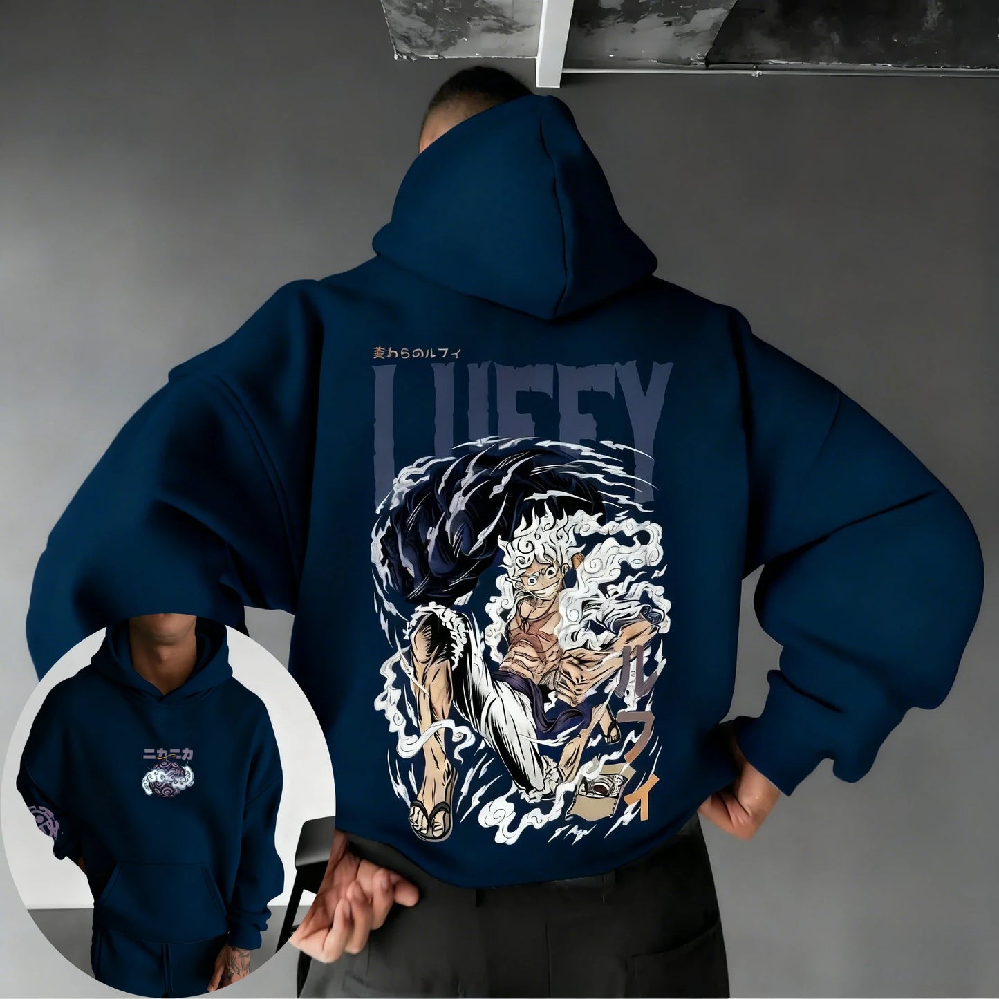 One Piece Men's Hoodie Sweatshirt Monkey D. Luffy Japan Anime Spring Autumn and Winter Boys Long-sleeved Parent-child Outfit