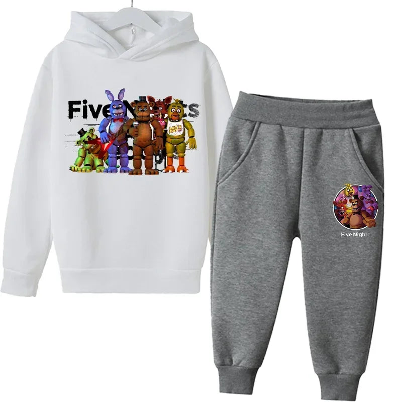 FNAF Five Nights At Freddys Sweatshirt Set Fleece Kids Sweatpants Boys Jacket Girls Clothes Spring Autumn Hoodie Birthday Gift