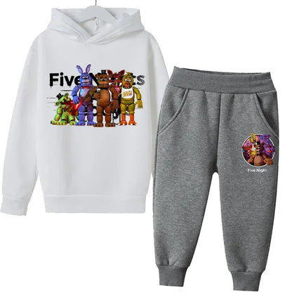 FNAF Five Nights At Freddys Sweatshirt Set Fleece Kids Sweatpants Boys Jacket Girls Clothes Spring Autumn Hoodie Birthday Gift