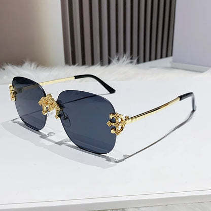 2025 New Frameless Sunglasses Women Men High-end Fashion Sunscreen Ladies Square Sun Glasses Alloy Legs Gafas De Sol UV400
