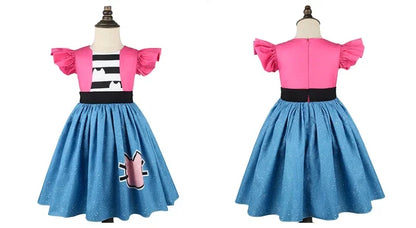 Girl Dress Gabby Dollhouse Cosplay Costume Birthday Party Princess Dress Performance Costume Halloween Carnival Kids Dress Up