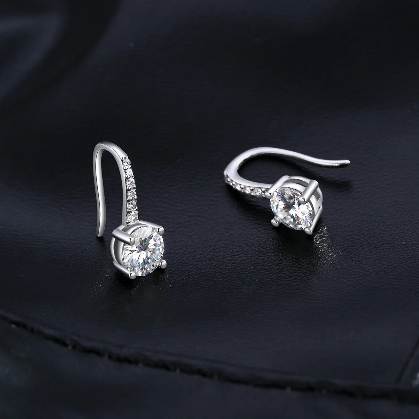 D Color Luxury Moissanite Hook Earrings 925 Sterling Silver Classic Drop Earrings For Women Wedding Statement Jewelry