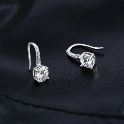 D Color Luxury Moissanite Hook Earrings 925 Sterling Silver Classic Drop Earrings For Women Wedding Statement Jewelry