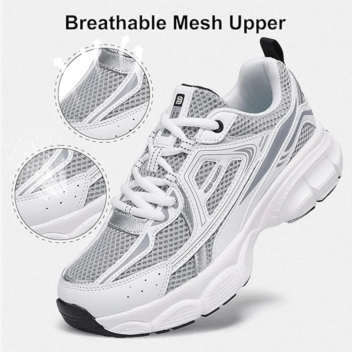 Women Retro Running Shoes Outdoor Mesh Lace Up Jogging Sports Shoes Female Casual Lightweight Breathable Non-slip Shoes