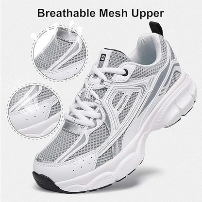 Women Retro Running Shoes Outdoor Mesh Lace Up Jogging Sports Shoes Female Casual Lightweight Breathable Non-slip Shoes