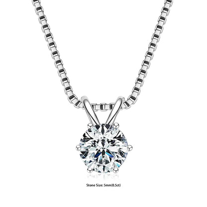 GRA Certified Multi-size Round Moissanite Pendant Necklaces For Women 925 Sterling Silver Solitaire Chain Jewellry Gift