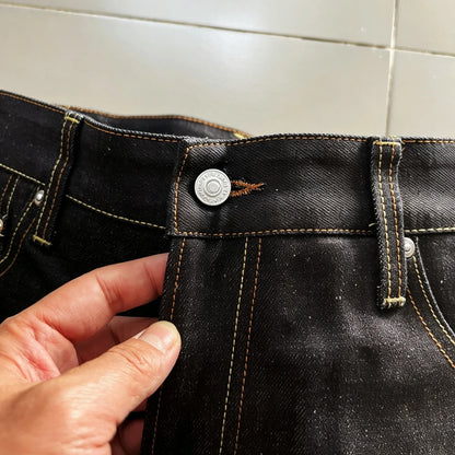 Vintage Momotaro 165oz Heavyweight Indigo Straight Leg Jeans Japanese Style mid Waist Cotton Denim Pants for Men Non Stretch