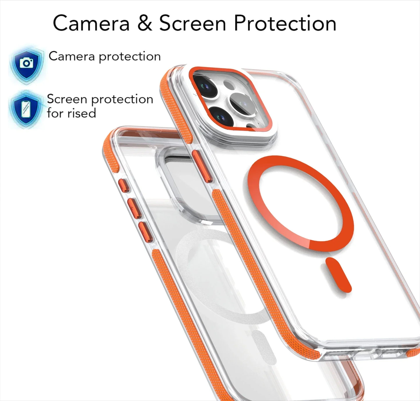 Camera Protector Stand Magnetic Phone Case for Magsafe iPhone 16 15 14 Pro Max Plus 13 12 11 Cases Clear Shockproof Hard Cover