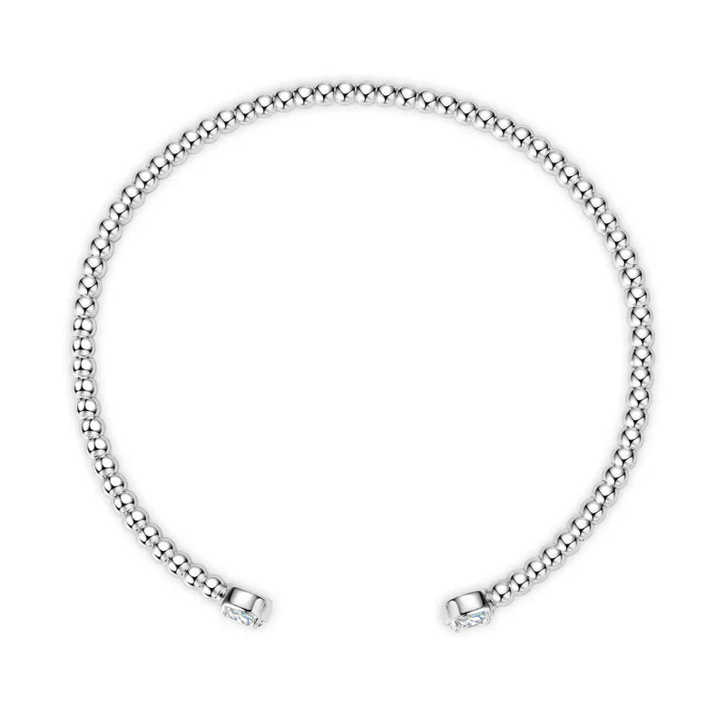1CTTW 18k Plated Moissanite Bangles for Women 100% Solid S925 Silver Stackable Jewelry Adjustable Lab Diamond Bracelets