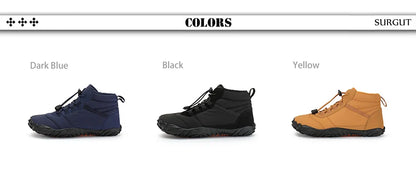 SURGUT Men Snow Boots Plush Warm Waterproof Winter Outdoor Ankle Shoes For Men