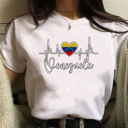 Venezuela T Shirt Women Harajuku Comic Designer Tshirt Female Anime Manga Designer Clothing Women Clothing