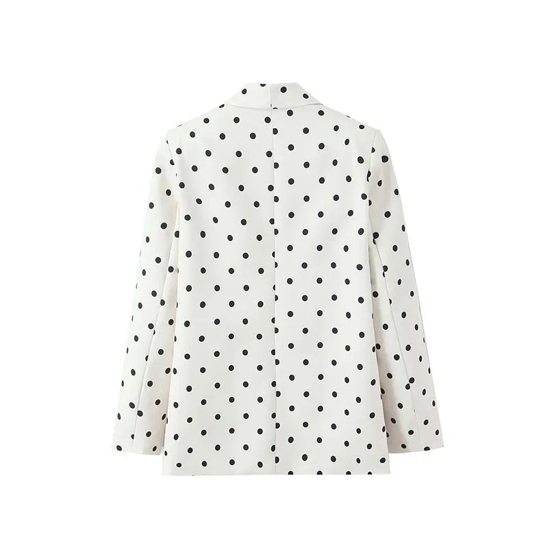 2026 Spring Chic Women Blazer Polka Dot Single Breasted Long Sleeve Blazer New Fashion Office Lady Blazers