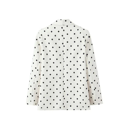 2026 Spring Chic Women Blazer Polka Dot Single Breasted Long Sleeve Blazer New Fashion Office Lady Blazers