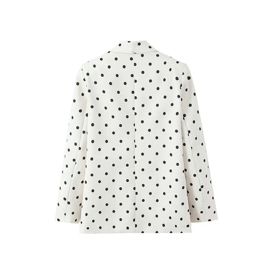 2026 Spring Chic Women Blazer Polka Dot Single Breasted Long Sleeve Blazer New Fashion Office Lady Blazers