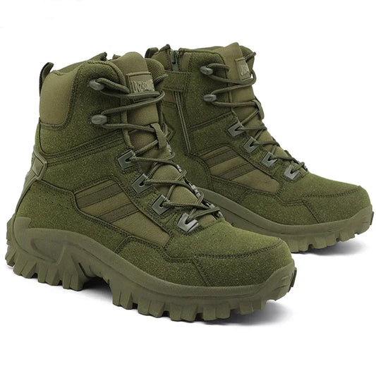 Men Climbing Shoes Tactical Boots Waterproof Military High Quality Motorcycle Hunting Hiking Shoes Breathable Army Boot Brand
