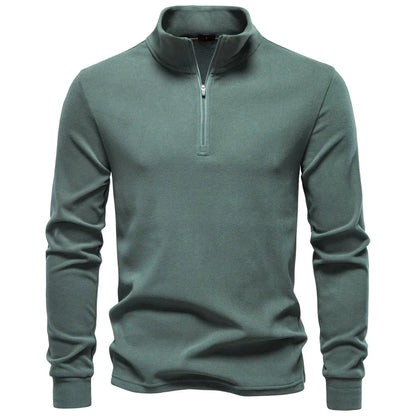 New Men Solid Color Zipper Soft Shell Sweatshirt Long Sleeve Breathable Warm Pullover Casual Streetwear Jacket‌
