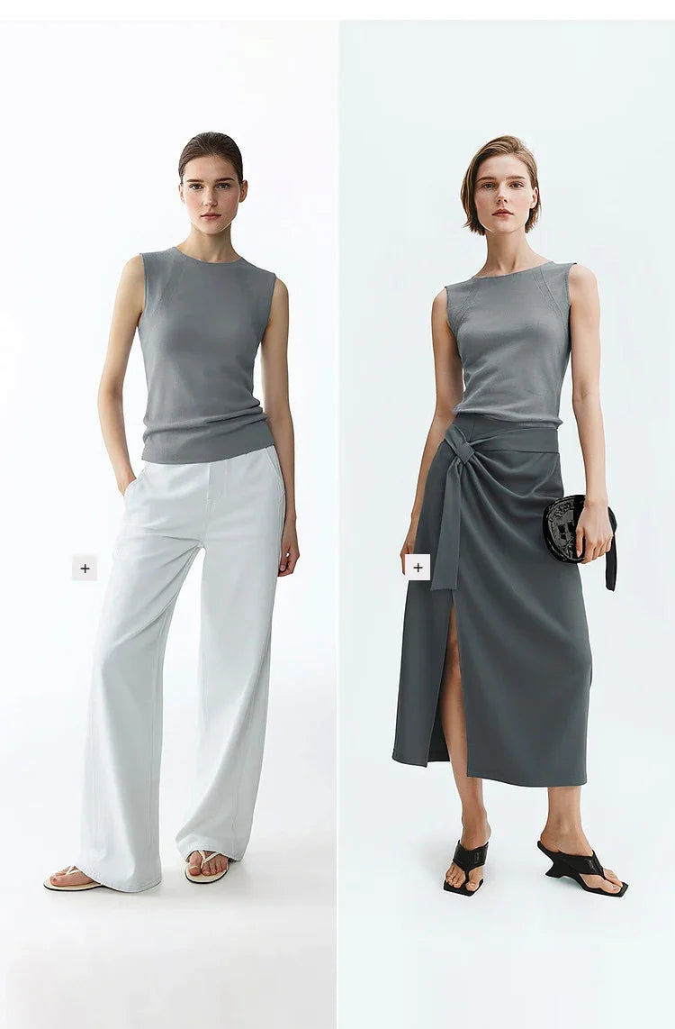 Women's Tank Top 2026 Summer New Round Neck Basic Solid Color Cami Slim Fit Versatile Sleeveless Vest Top female 12642039