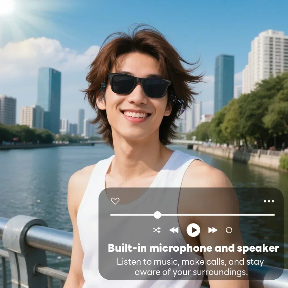 2027 Bluetooth AI Smart Glasses 1600w Pixel Camera Photo Recording Control Touch Translator Voice Assistant Sunglasses