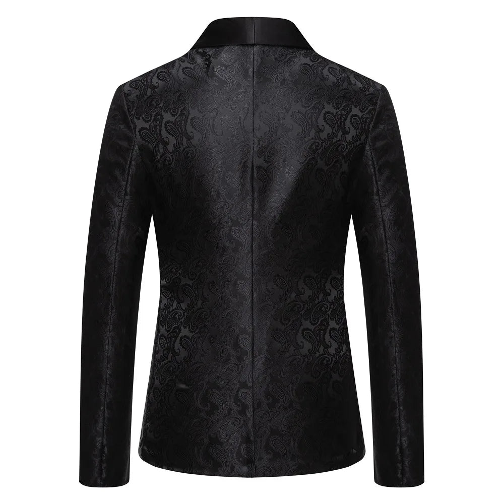 2026 New Men's Red Cashew Flower Blazer, Wedding Party Dress Jacket, White Blue Black Brands Blazers Coat, S M L XL XXL