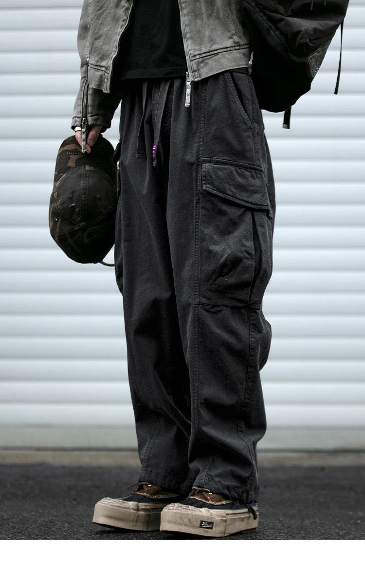 Oversized Cargo Pants For Men Multi Pocket Loose Fit Streetwear Casual American Style Korean Trendy Fashion Straight Leg Pants