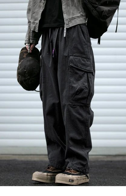 Oversized Cargo Pants For Men Multi Pocket Loose Fit Streetwear Casual American Style Korean Trendy Fashion Straight Leg Pants