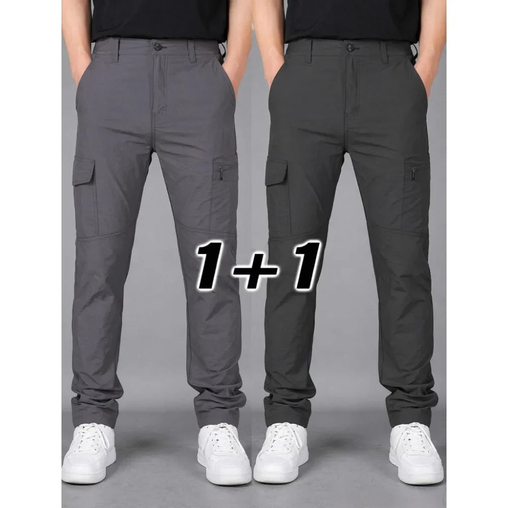 Military Tactical Pants Cargo Men Waterproof  2pieces Casual Pants Wear-resistant Multi-pocket Outdoor Hiking Work Trousers Male