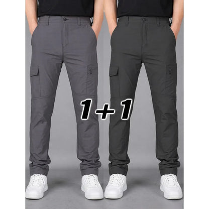 Military Tactical Pants Cargo Men Waterproof  2pieces Casual Pants Wear-resistant Multi-pocket Outdoor Hiking Work Trousers Male