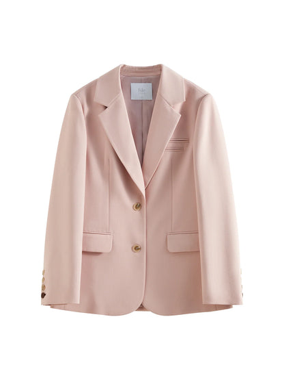 Pink Grey Elegant Style Casual Blazer Jacket for Women 2025 Spring New Design Versatile Streetwear Chic Outfits 25FS11224