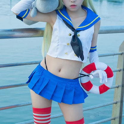 Collection Kancolle Fleet Kanmusu Shimakaze Cosplay Costume Anime Girls Sailor Suit For Women Sexy Summer Dress Full Set