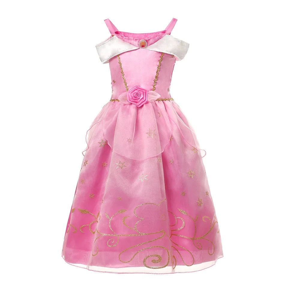 Children's Princess Dress Girls Sleeping Beauty Aurora Princess Party Dress up Halloween Costume Kids Clothing Birthday Gift