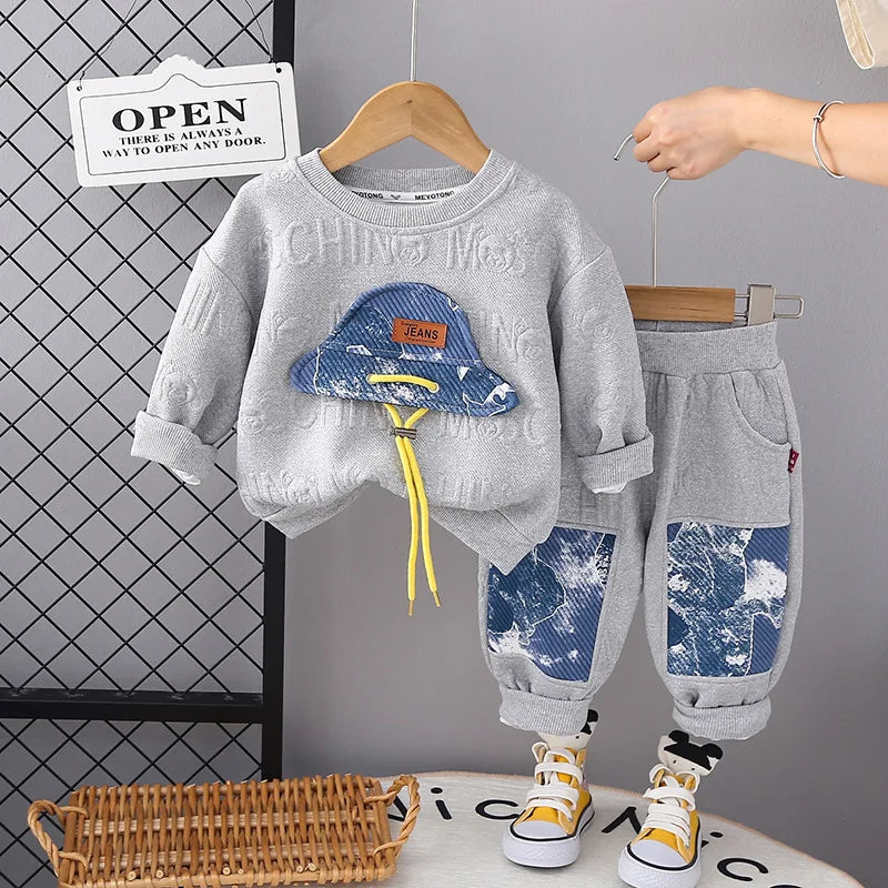 New Spring Autumn Causal Suit Baby Boys Girls T-Shirt Pants 2pcs/Set Children Clothing Kids Infant Sportswear 0-5 Years