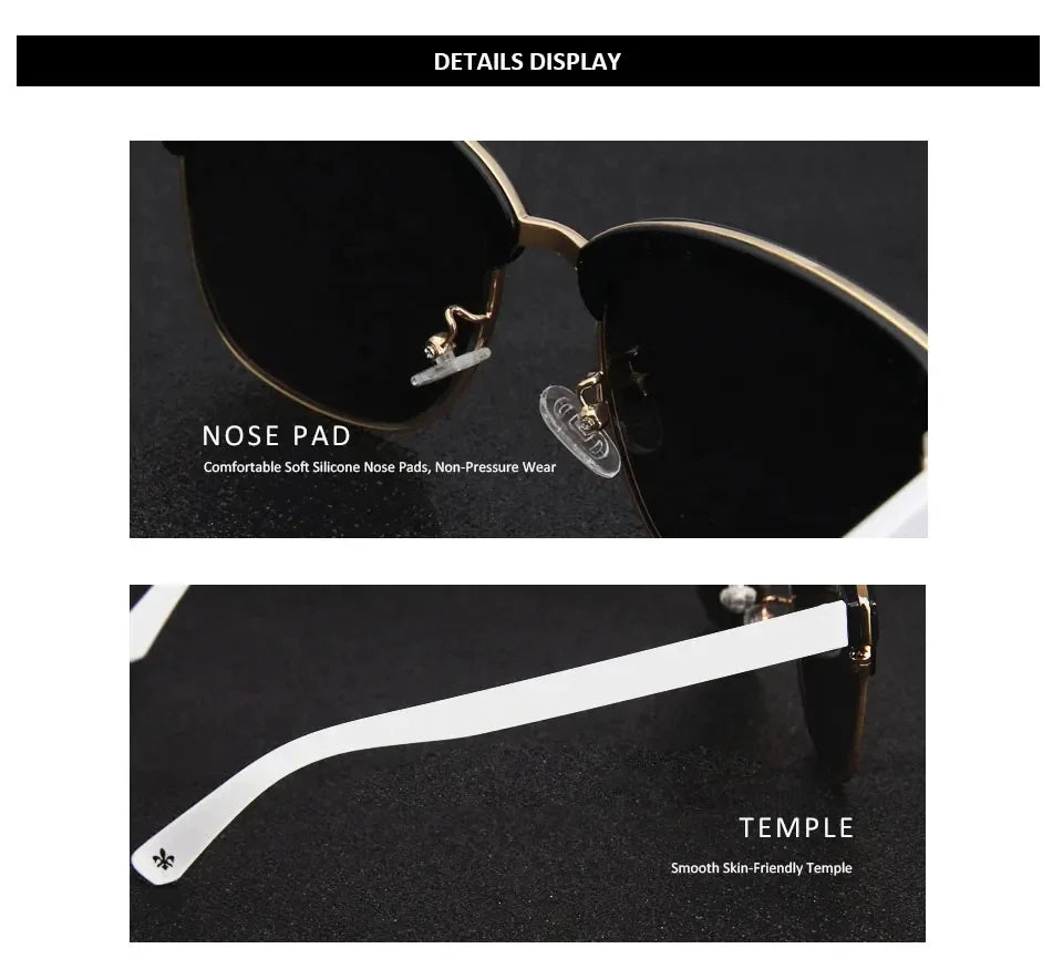 Half Frame Sunglasses Women's Fashion Half Frame Driving Sunglasses Outdoor Travel