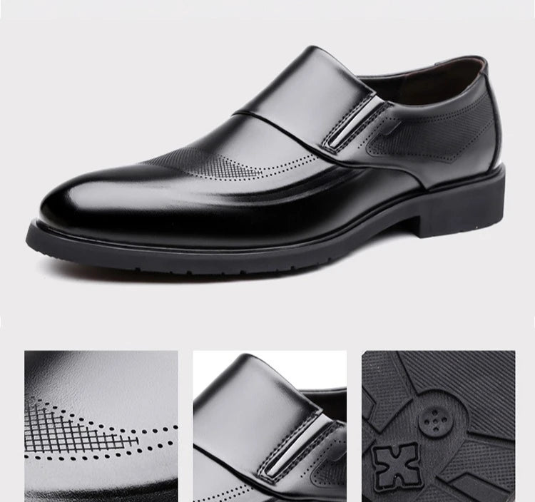 2026 New Designer Leather Shoes for Men Spring Autumn Business Casual Shoes Male Fashion Solid Color Wedding Shoe Man