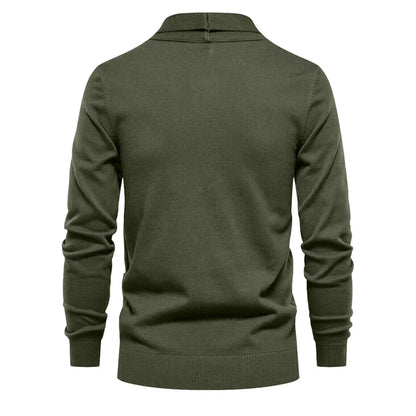 2023 New Winter Cotton Cardigan for Men Quality Mens Sweater Fashion Turn Down Collar Knitted Sweaters for Men