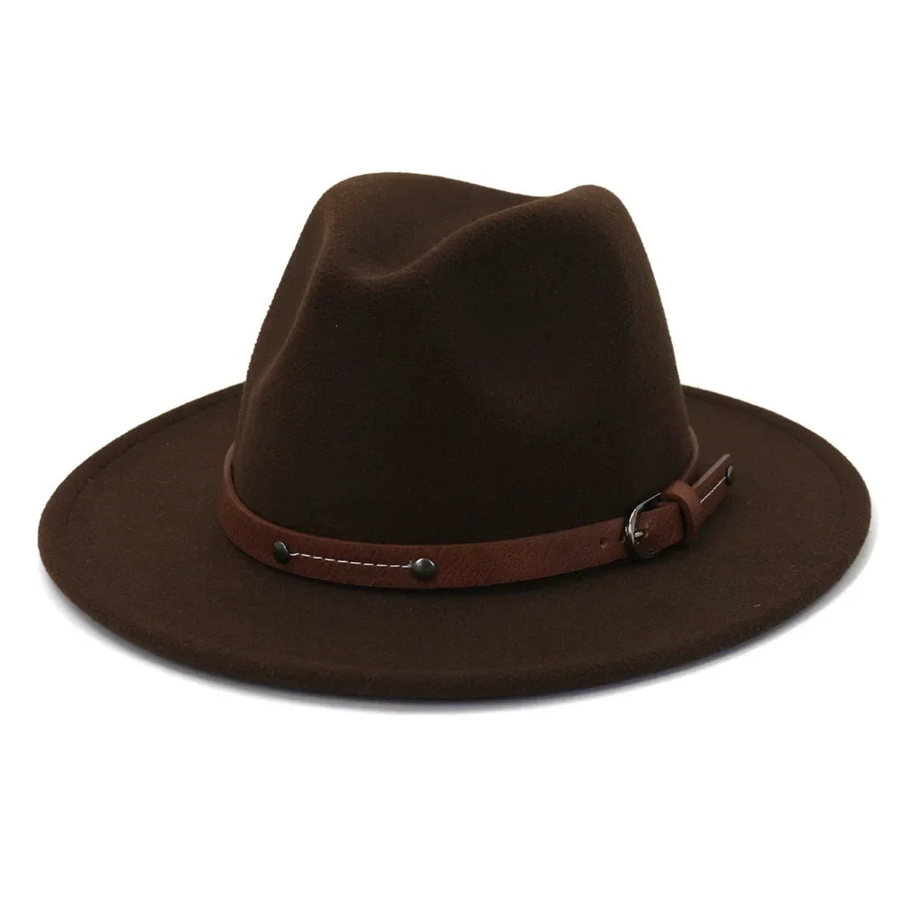 Fedoras Winter Hat For Women 59-61CM Men Panama Felted Jazz Hats New Trilby Church Cap sombreros de mujer